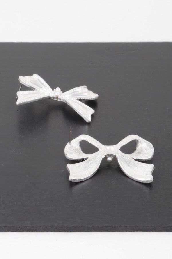 Pearl Ribbon Drop Earrings – Faux Pearl Detail