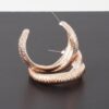 Ribbed Intertwined Hoop Earrings – Twisted Mid-Size Hoops