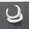 Ribbed Intertwined Hoop Earrings – Twisted Mid-Size Hoops