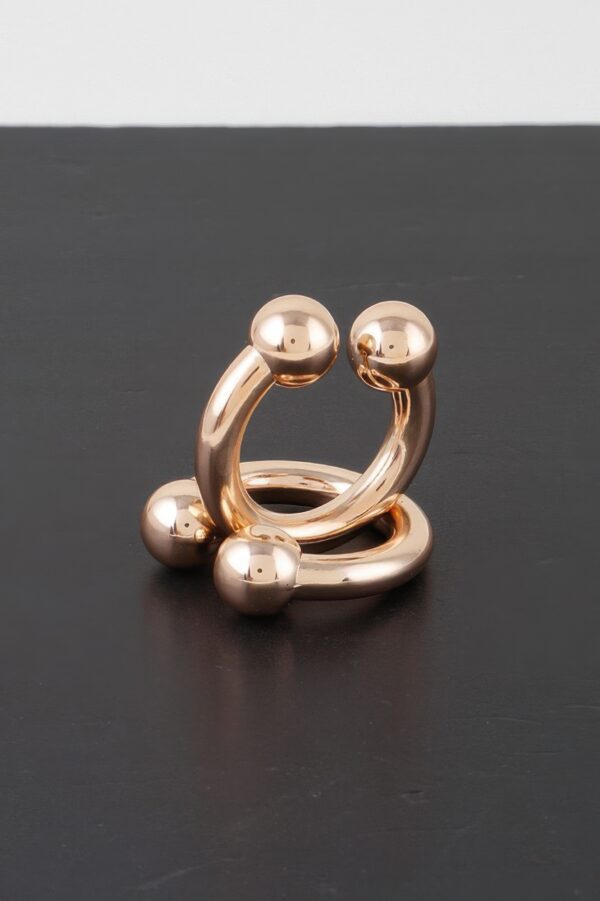Horn Bolt Chunky Hoop Earrings – Polished Sculptural Hoops