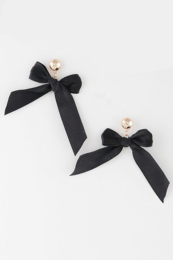 Ribbon Tied Loop Earrings – Oversized Sculptural Style