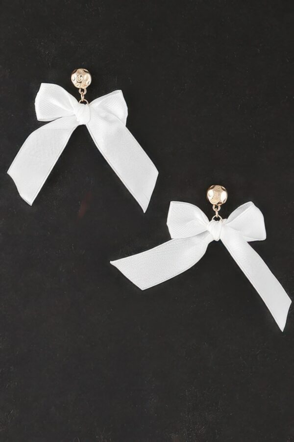 Ribbon Tied Loop Earrings – Oversized Sculptural Style