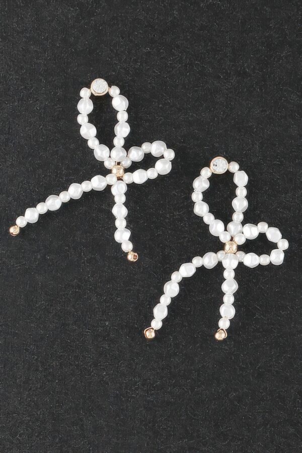 Pearl & Stone Ribbon Drop Earrings