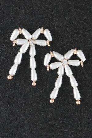 Multi Pearl Ribbon Earrings – Delicate Post-Back Studs