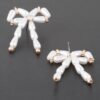 Multi Pearl Ribbon Earrings – Delicate Post-Back Studs