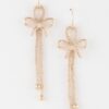 Box Chain Ribbon Drop Earrings – Polished Finish