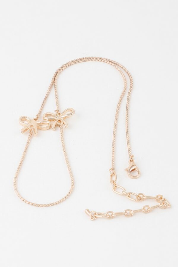 Double Ribbon Chain Necklace – Dual Strand Shine