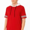 Men’s Short-Sleeve Hooded T-Shirt with Tape Sleeve Detail
