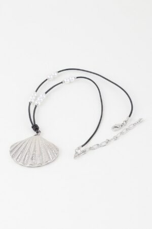 Pearled Clam Shell Necklace – 16″ Layering Pendant