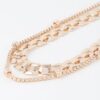 Double Box Chain Necklace – 14″ Layered Polished Finish