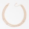 Double Box Chain Necklace – 14″ Layered Polished Finish