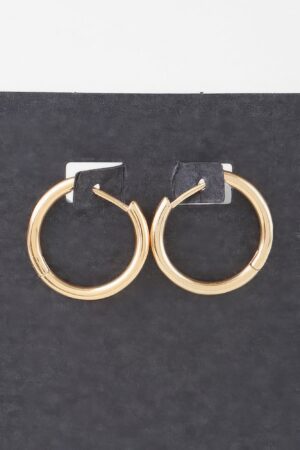Minimal Shiny Clasp Earrings – Polished 0.6″ Petite