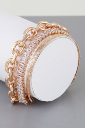 Multi Crystal Chain Bracelet – Clustered Sparkle