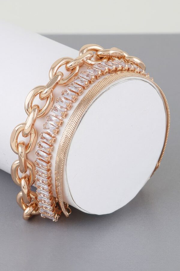 Multi Crystal Chain Bracelet – Clustered Sparkle