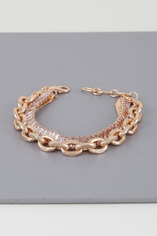 Multi Crystal Chain Bracelet – Clustered Sparkle