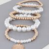 Pearl Beaded Sunflower Stretch Bracelet – Playful Charm