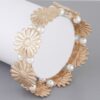 Sunflower Stretch Bracelet with Pearl Accents