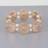 Sunflower Stretch Bracelet with Pearl Accents