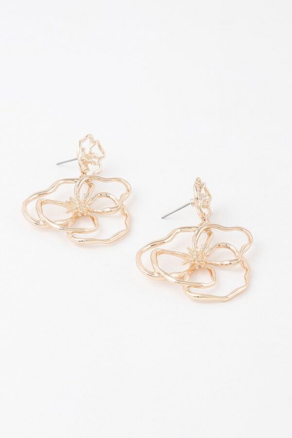 Doodle Flower Drop Earrings – Sketched Floral Silhouette