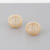 Beaded Dome Stud Earrings – Textured Round Studs