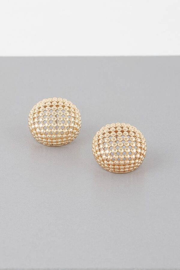 Beaded Dome Stud Earrings – Textured Round Studs