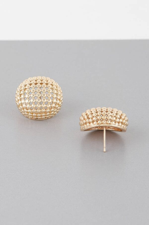 Beaded Dome Stud Earrings – Textured Round Studs