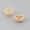 Beaded Dome Stud Earrings – Textured Round Studs