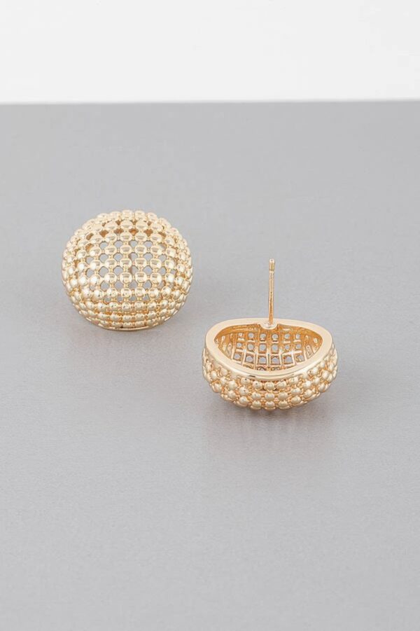 Beaded Dome Stud Earrings – Textured Round Studs