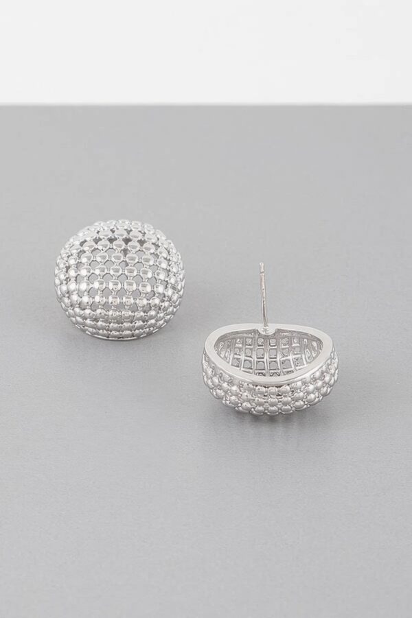 Beaded Dome Stud Earrings – Textured Round Studs