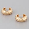Quilted Mid-Size Hoop Earrings – Polished Finish