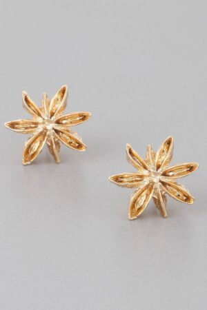 Spice Flower Stud Earrings – Lace-Inspired Jeweled Studs
