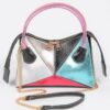 Iridescent Metallic Multi-Color Top Handle Bag