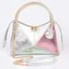 Iridescent Metallic Multi-Color Top Handle Bag