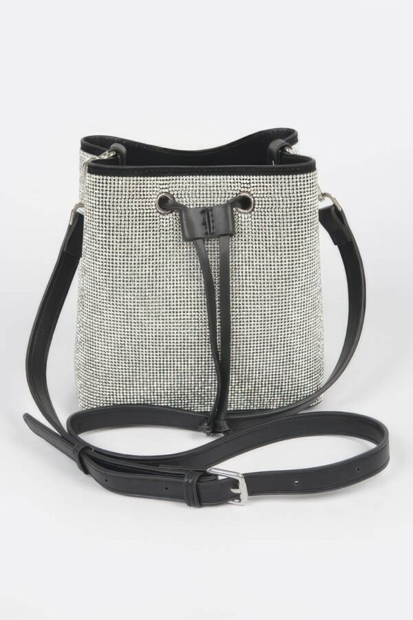 Rhinestone Bucket Bag with Mixed Metal Hardware