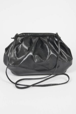 Quilted Metallic PU Bucket Crossbody Bag
