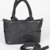 Braided Faux Leather Mini Tote Bag
