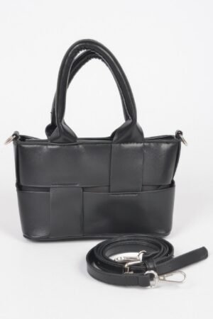 Braided Faux Leather Mini Tote Bag