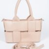 Braided Faux Leather Mini Tote Bag