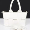 Braided Faux Leather Mini Tote Bag