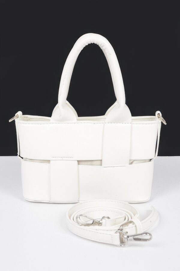 Braided Faux Leather Mini Tote Bag