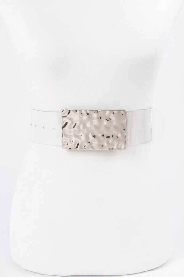 Clear PVC Belt – Oversized Vintage Metal Buckle