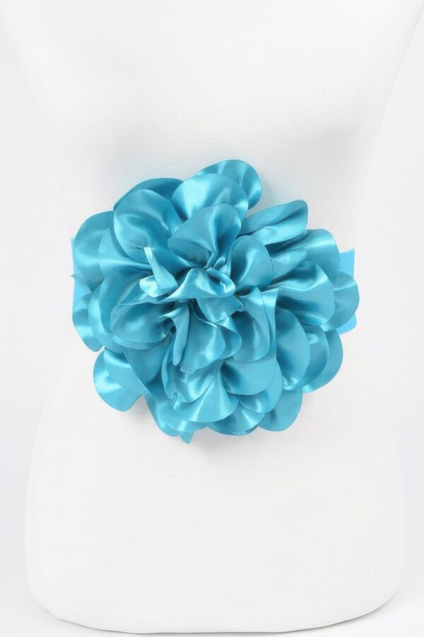 Satin Oversized Flower Elastic Waist Belt