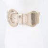 Metallic Faux Leather Wide Elastic Waist Belt