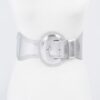 Metallic Faux Leather Wide Elastic Waist Belt