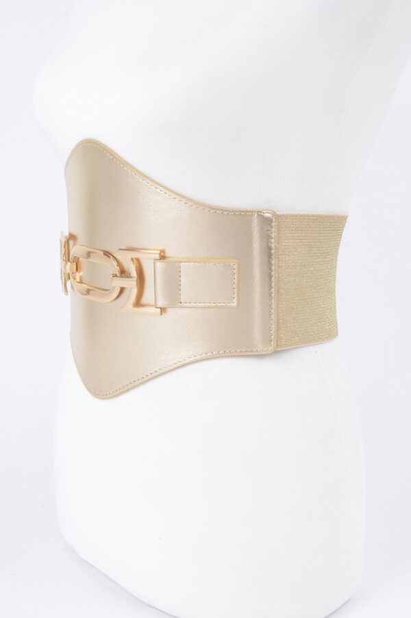 Wide Faux Leather Elastic Belt – Plus Size