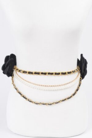 Two Flowers Multi-Layered Plus-Size Chain Belt