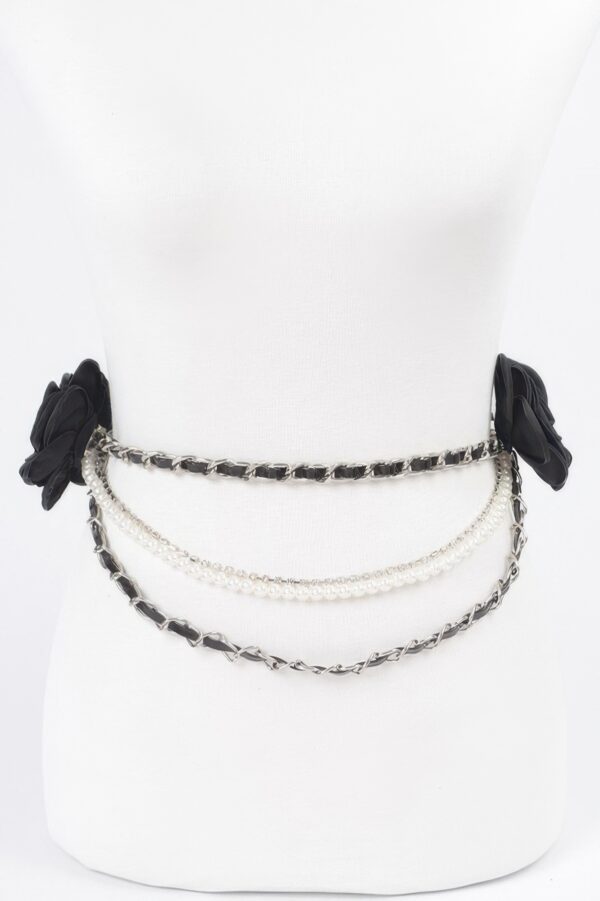 Two Flowers Multi-Layered Plus-Size Chain Belt