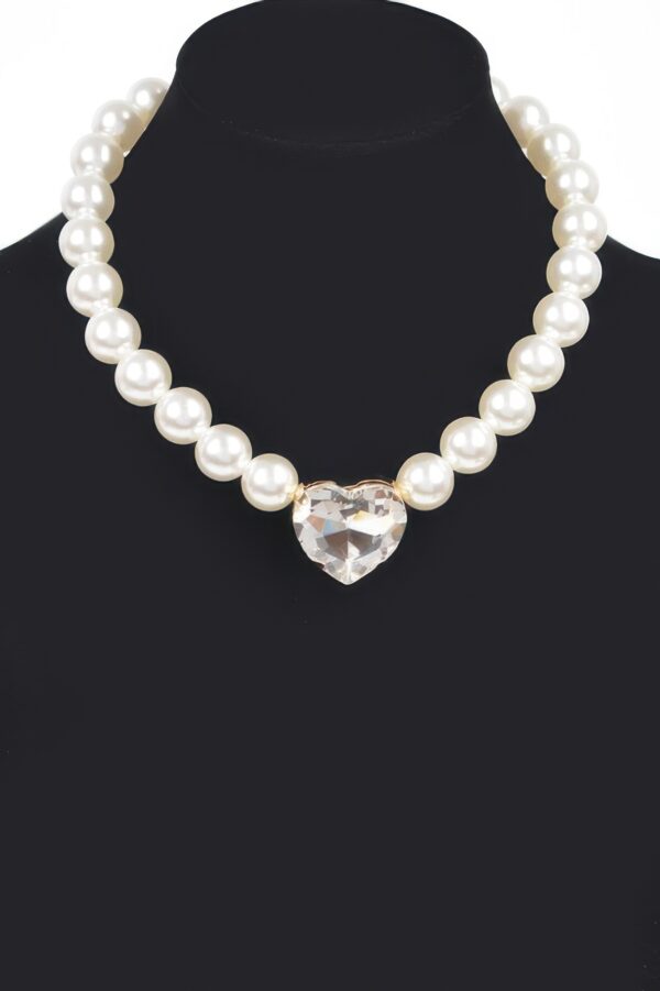 Faux Pearl Necklace – 14″ Delicate Chain