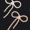 Rhinestone Ribbon Drop Earrings – Mid-Length Sparkle