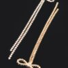 Rhinestone Ribbon Drop Earrings – Extra-Long Bow